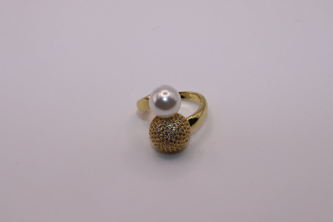 Anillo de perla abierto