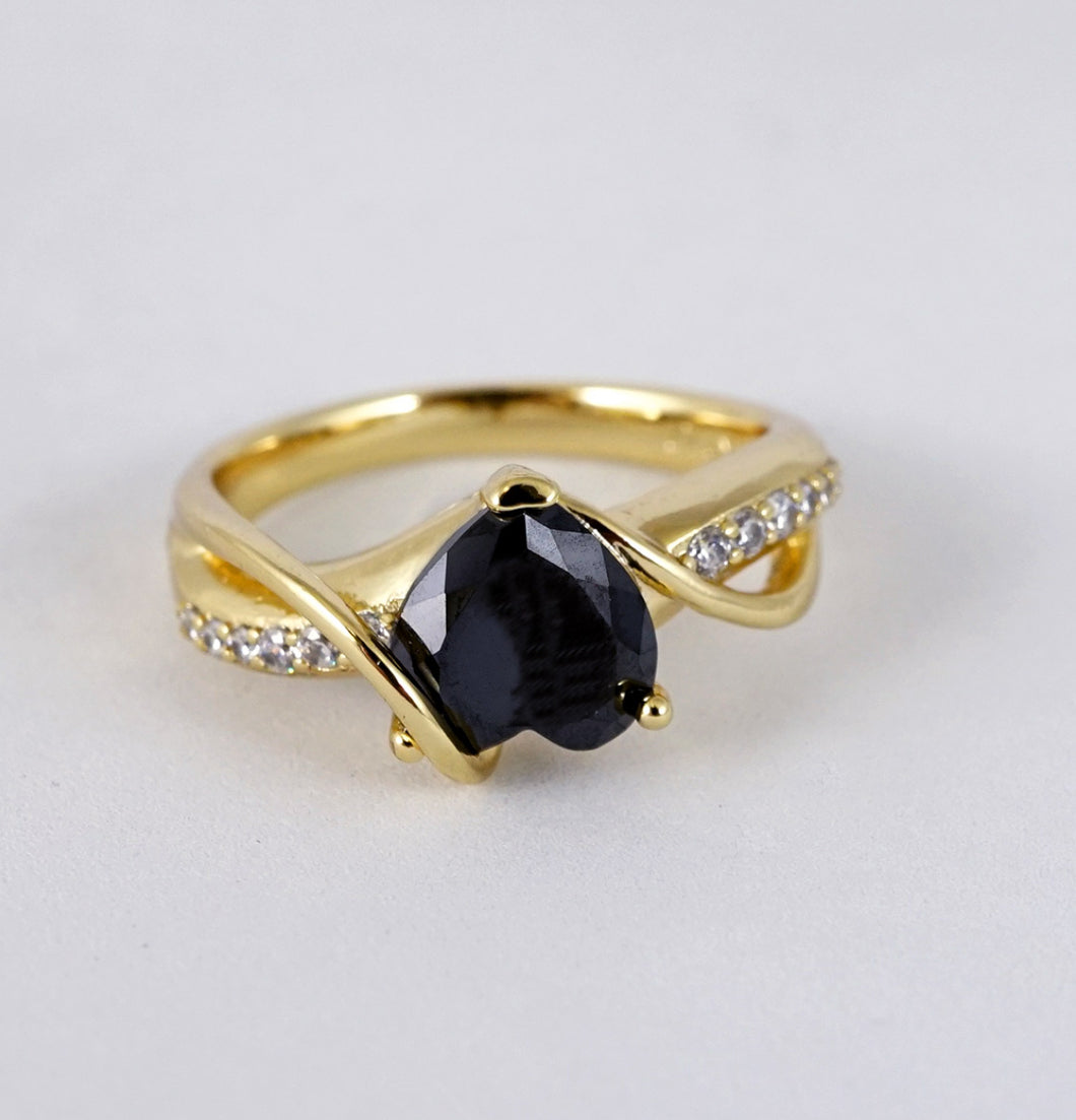 Anillo corazon negro